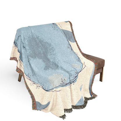 Woven Earth Moon Globe Throw Blanket