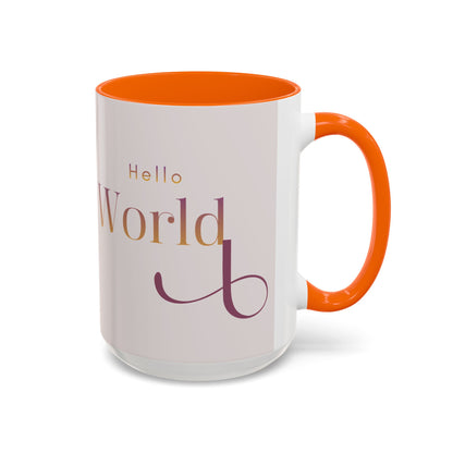 Hello World Modern Script Tech & Coder Accent Coffee Mug (11oz)