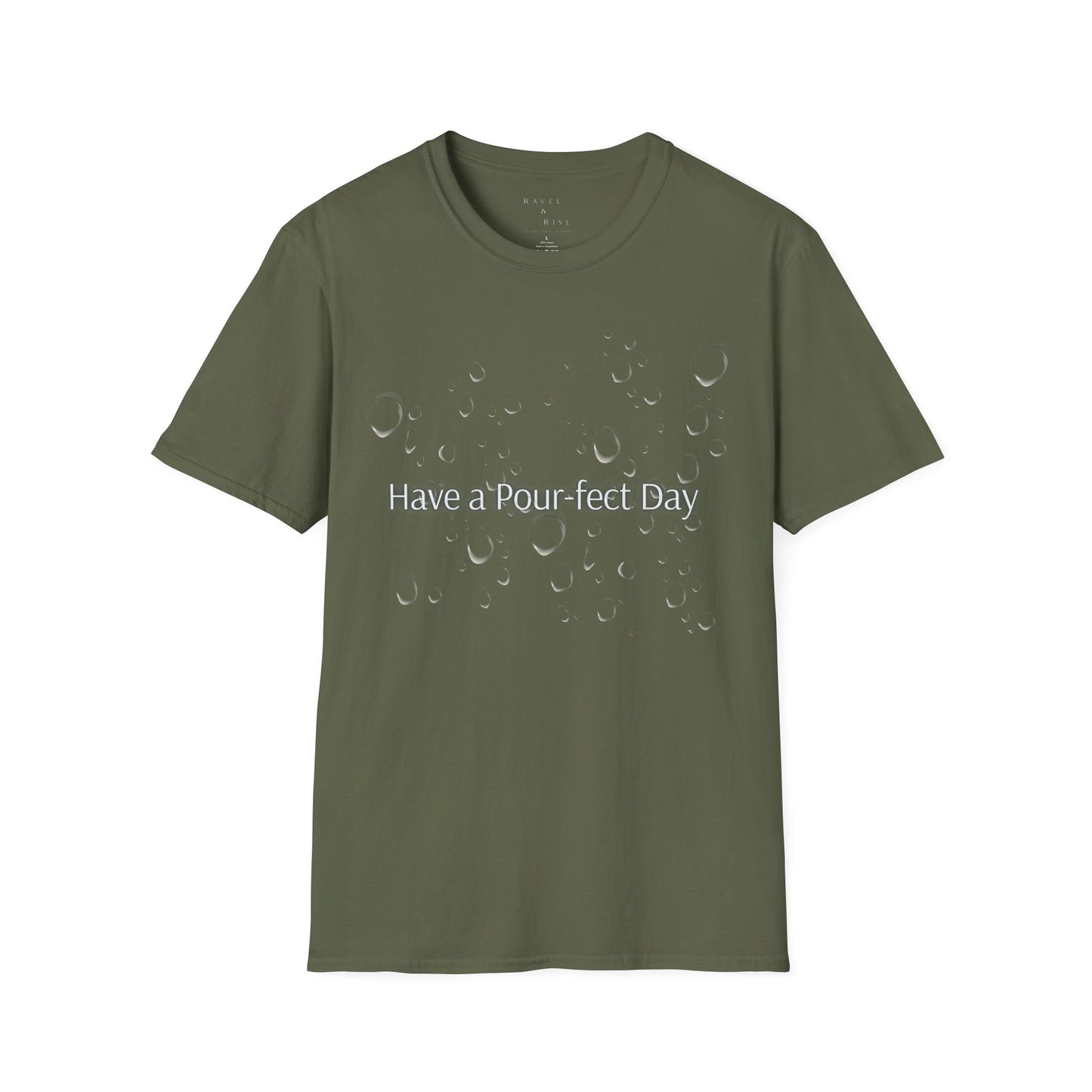 T-Shirt — 'Have a Pour-fect Day' Moon Bubble Graphic