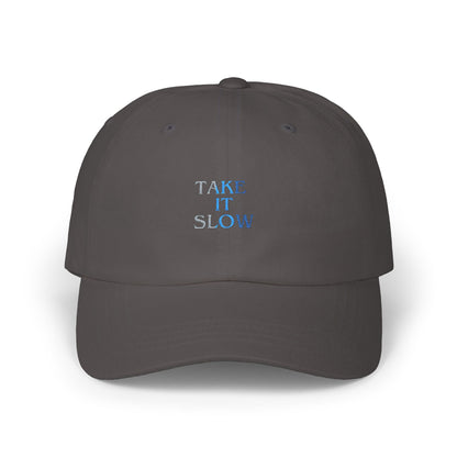 Take It Slow Relaxed White Baseball Hat