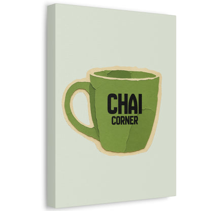 Chai Corner Canvas Art Green Wall Decor