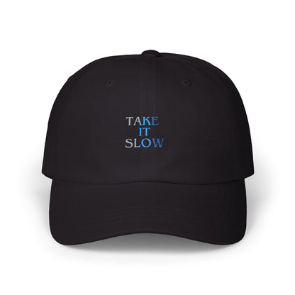 Take It Slow Relaxed White Baseball Hat