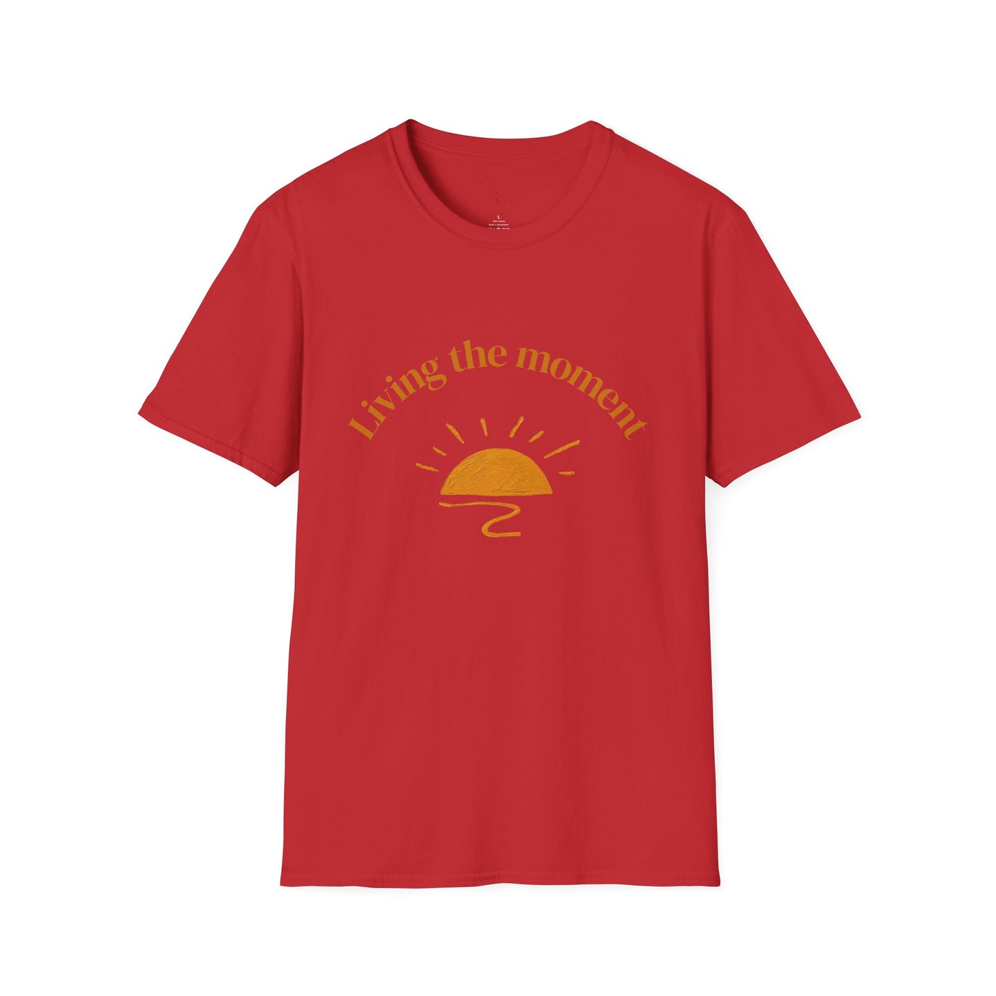 Living the Moment T-Shirt — Sun on the back, Beach Relaxed Tee