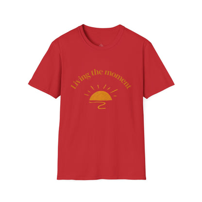 Living the Moment T-Shirt — Sun on the back, Beach Relaxed Tee