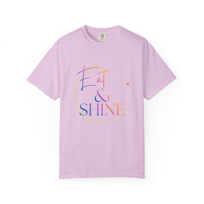Eat & Shine T-Shirt — Minimal Gold Script Graphic Tee
