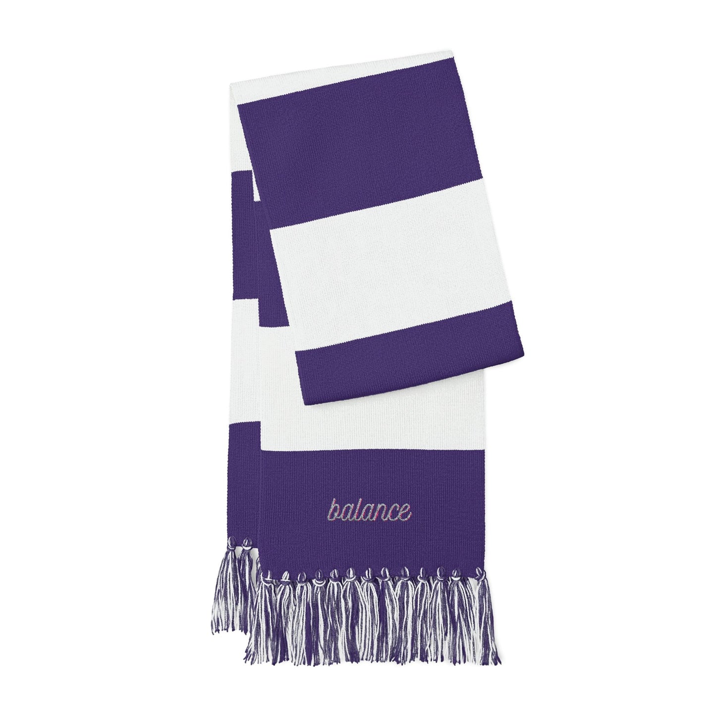 Balance Embroidered Striped Scarf