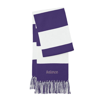 Balance Embroidered Striped Scarf