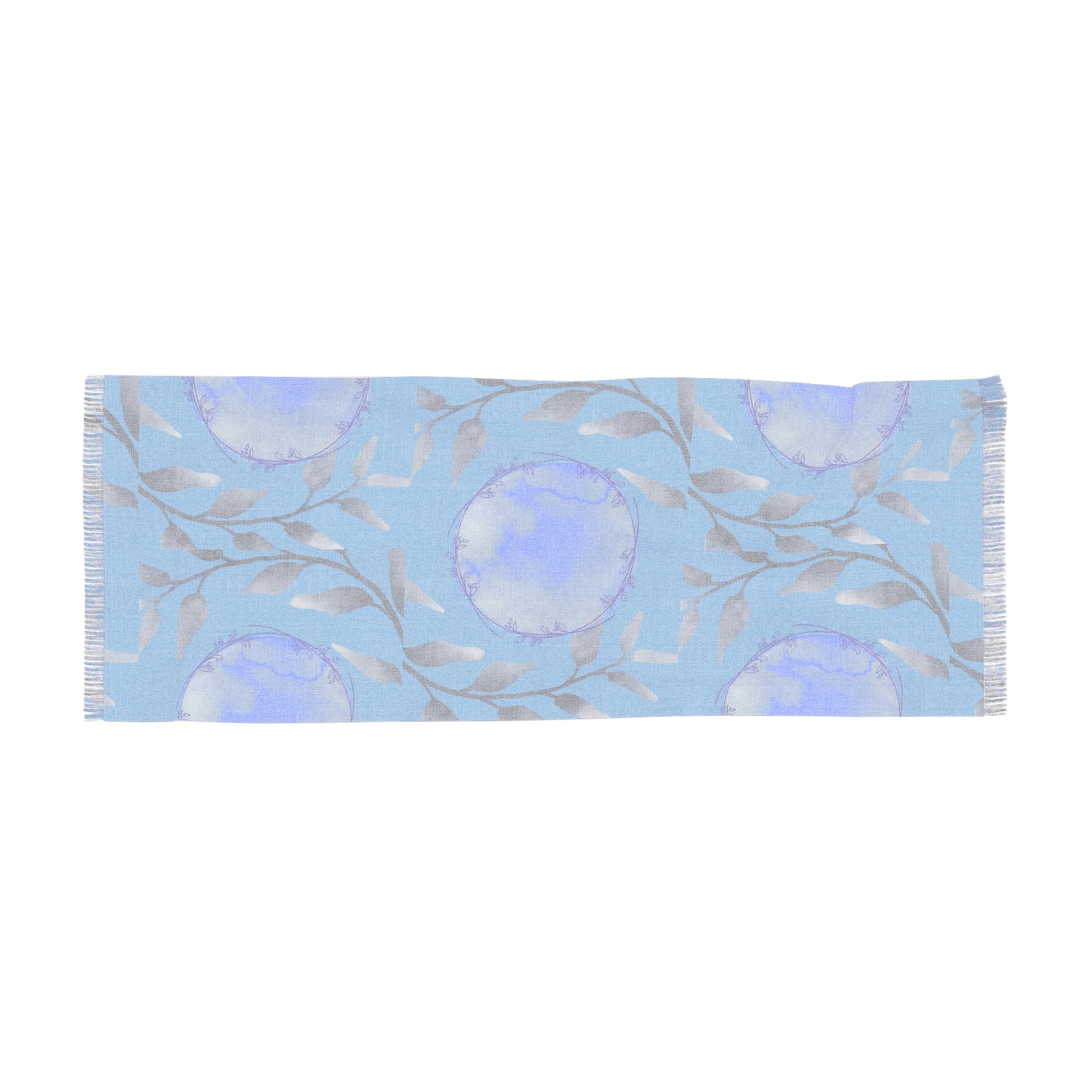 Blue Floral Lightweight Spring/Summer Wrap Scarf