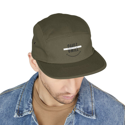 Embroidered "Smile" 5-Panel Cap