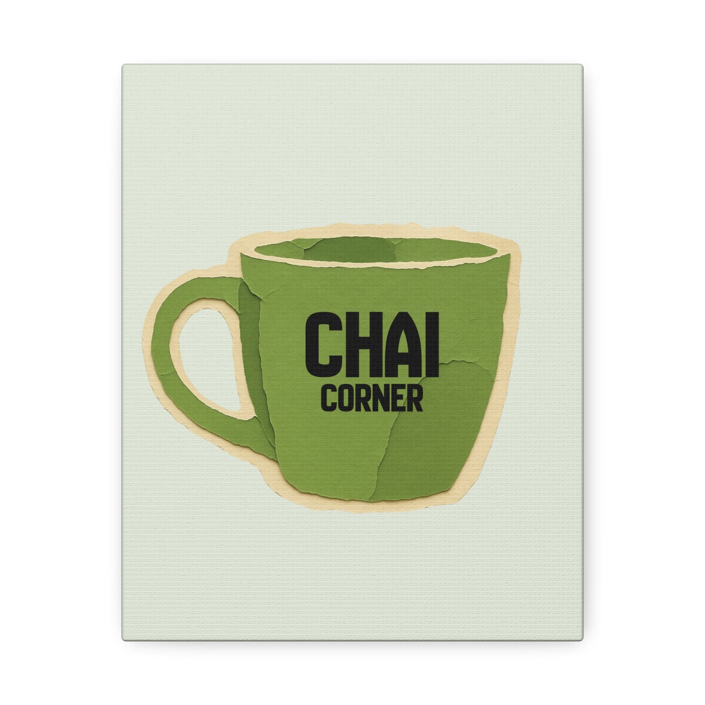 Chai Corner Canvas Art Green Wall Decor