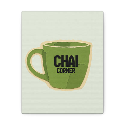 Chai Corner Canvas Art Green Wall Decor