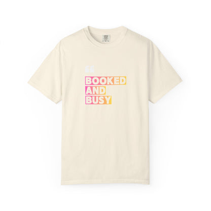 Booked and Busy Graphic Cotton Tee for Book Lovers