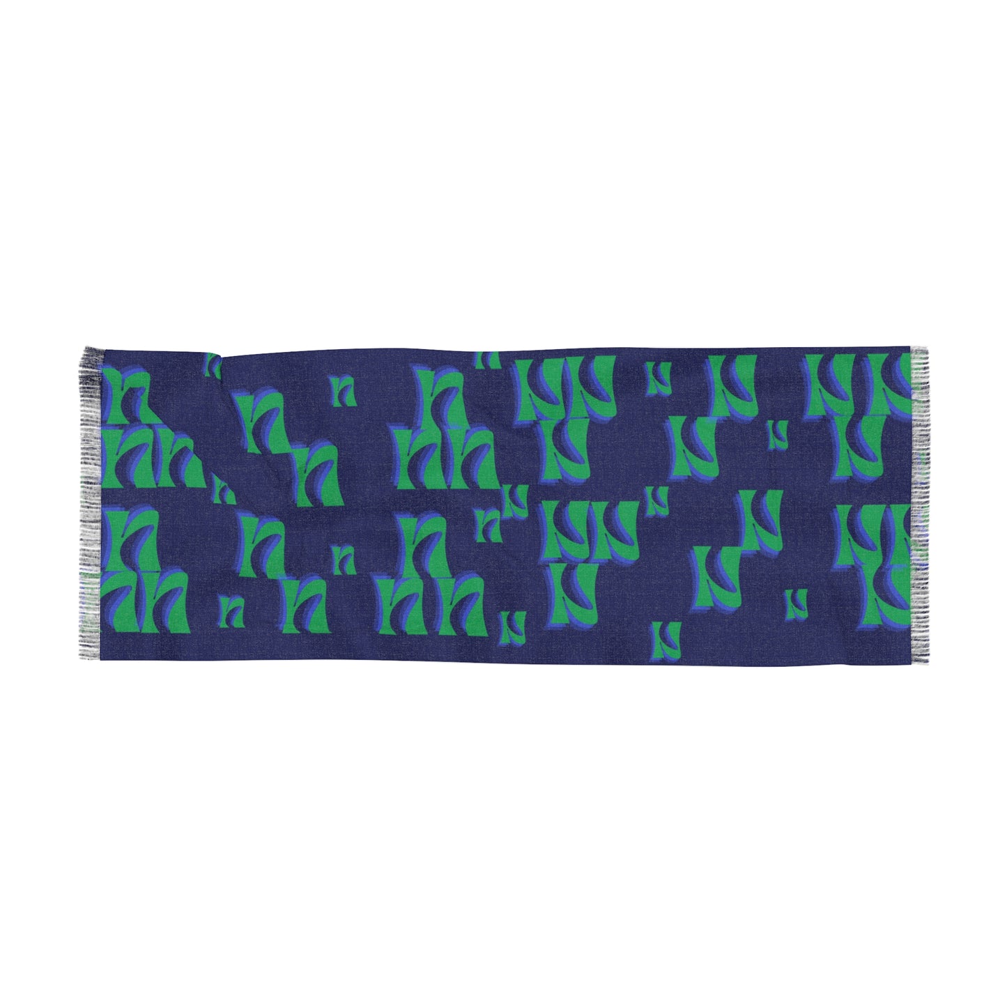 Blue & Teal Lightweight Flame Pattern Scarf