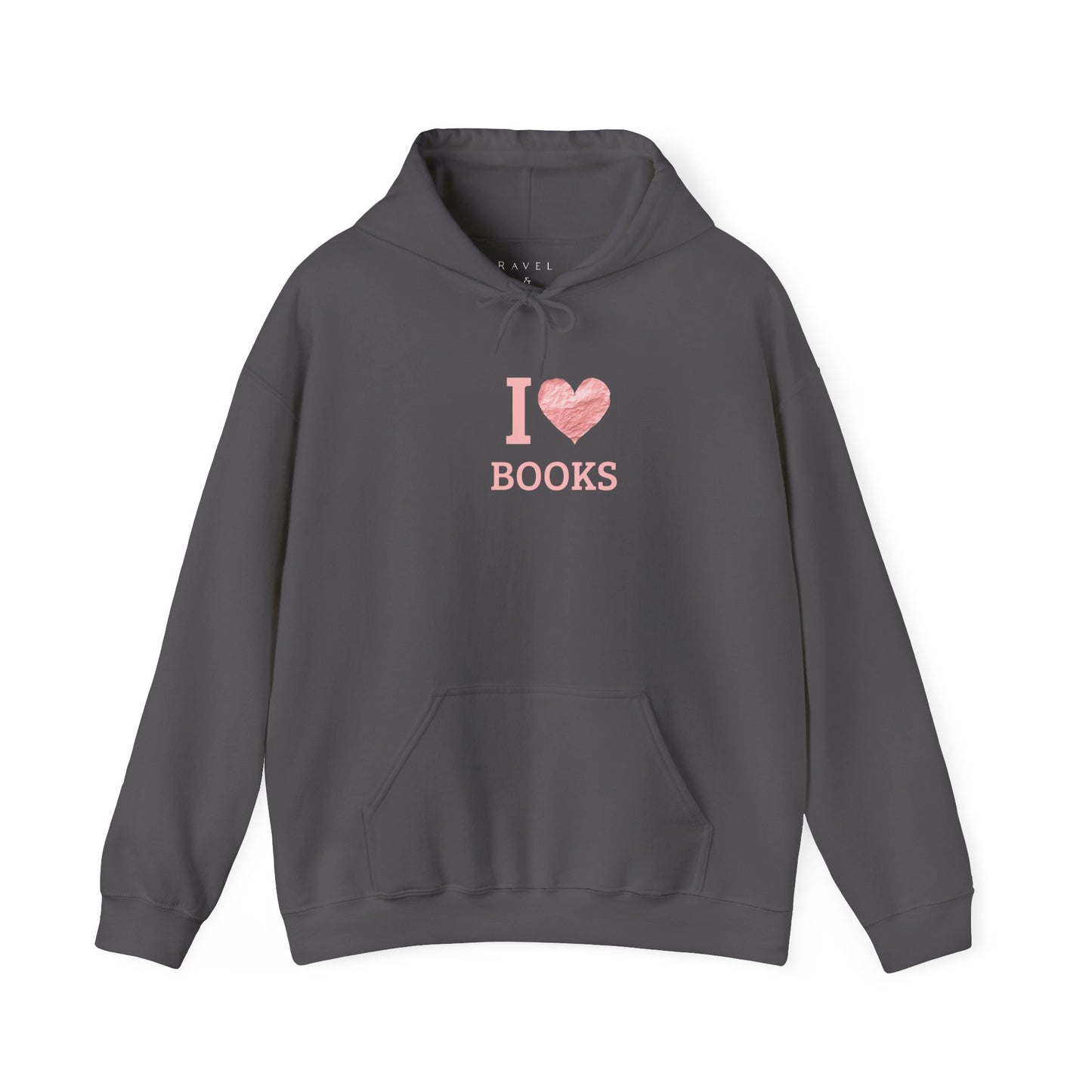I  Love Books Hoodie — Pink Heart Book Lover Pullover