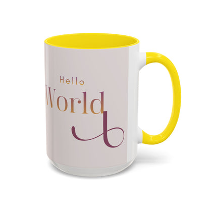 Hello World Modern Script Tech & Coder Accent Coffee Mug (11oz)