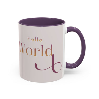 Hello World Modern Script Tech & Coder Accent Coffee Mug (11oz)