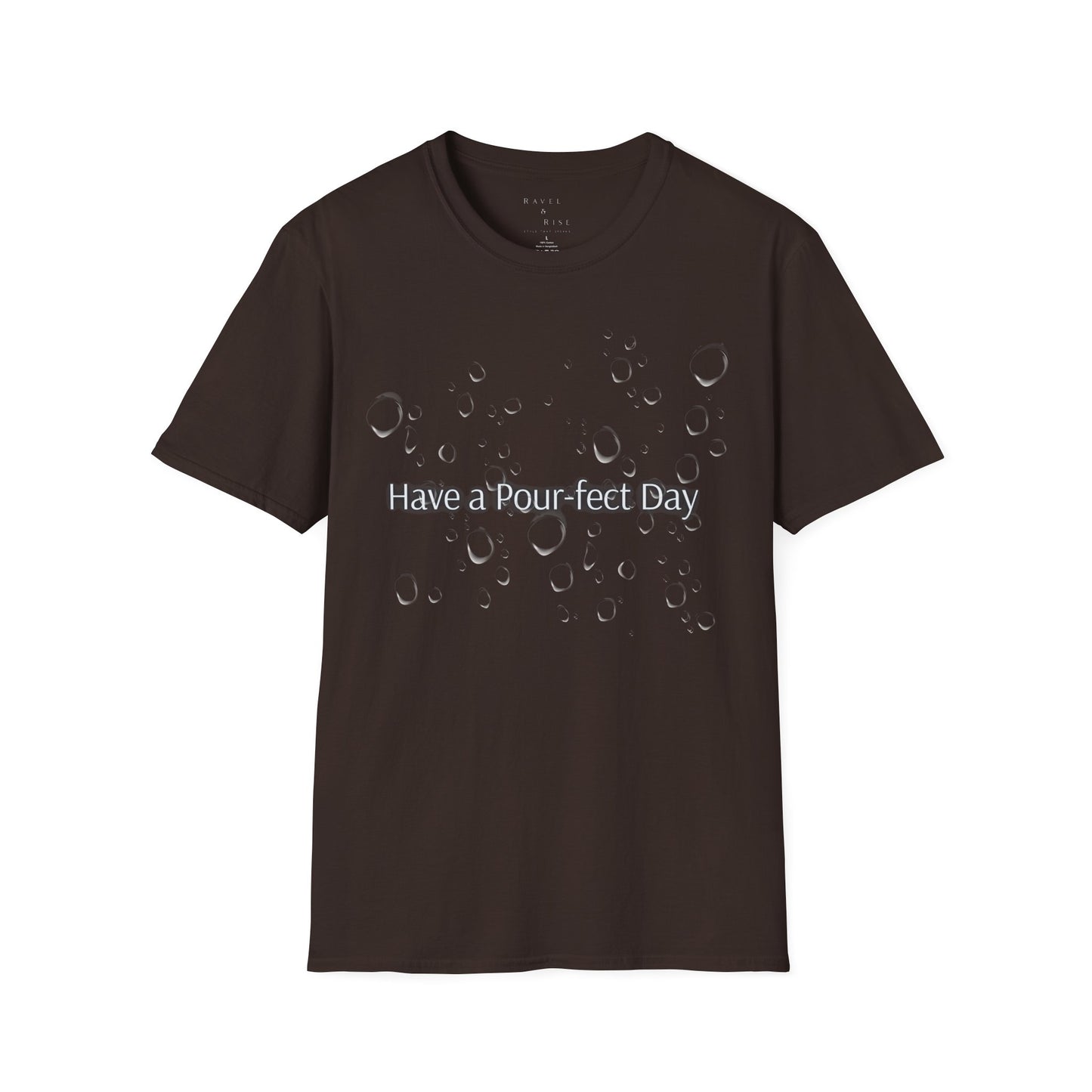 T-Shirt — 'Have a Pour-fect Day' Moon Bubble Graphic
