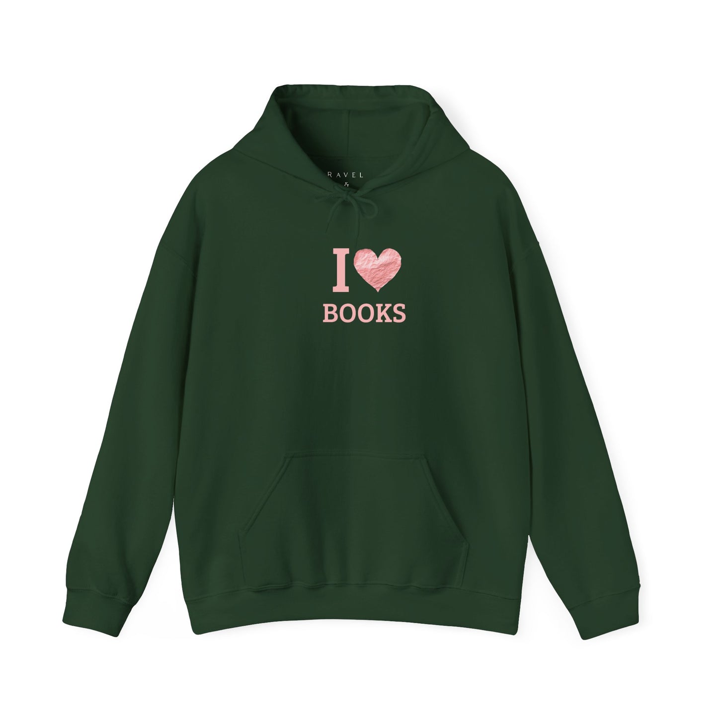 I  Love Books Hoodie — Pink Heart Book Lover Pullover