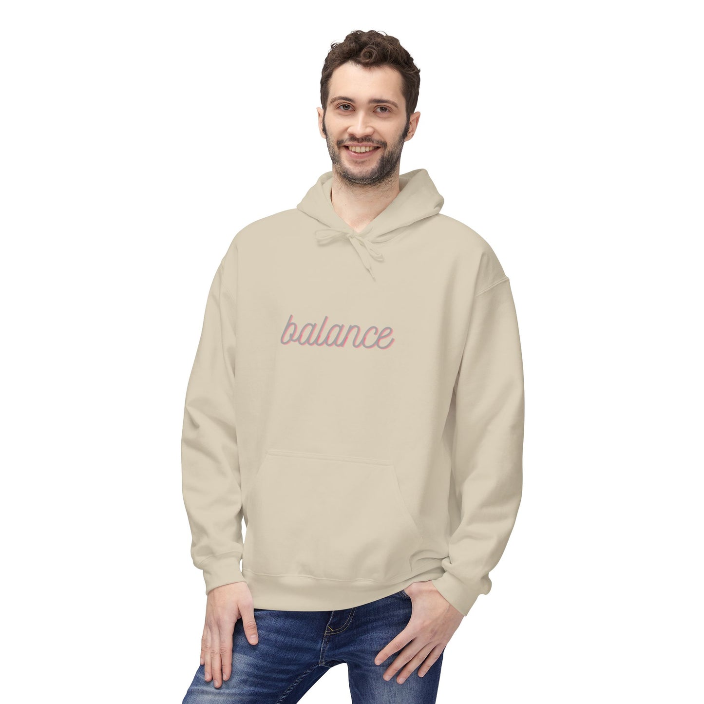 Balance Script Hoodie Typography Pullover