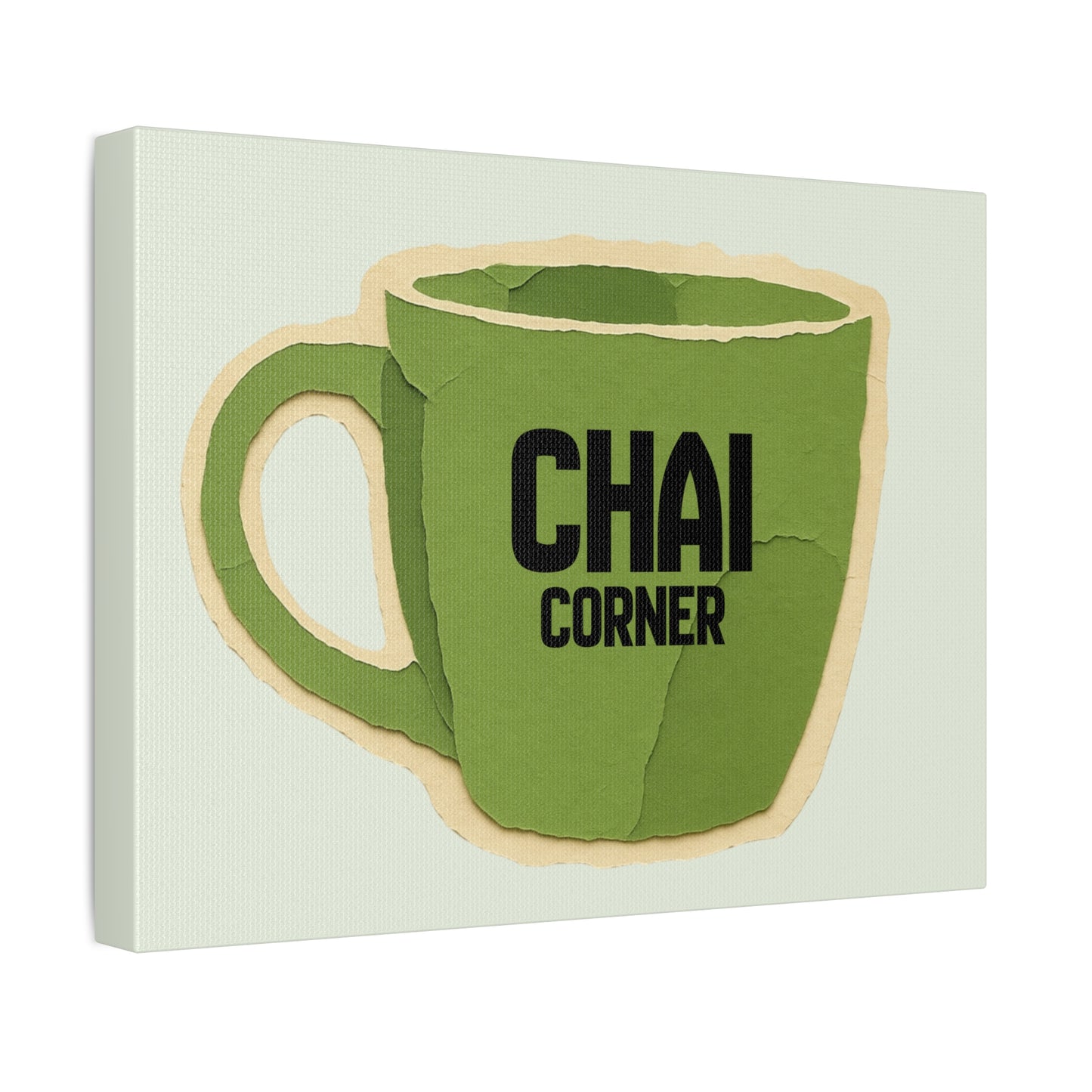 Chai Corner Canvas Art Green Wall Decor