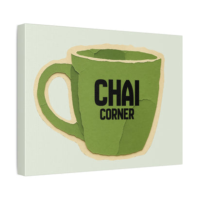 Chai Corner Canvas Art Green Wall Decor