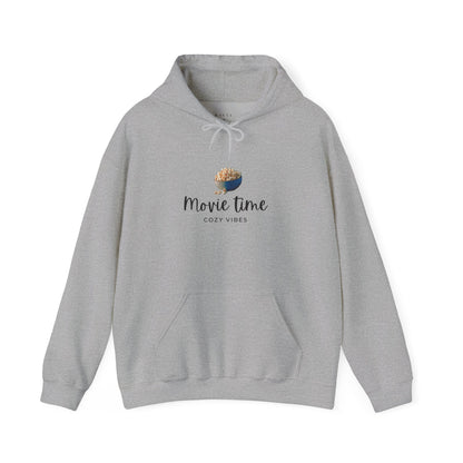 Movie Time Hoodie — Cozy Popcorn Graphic Sweatshirt