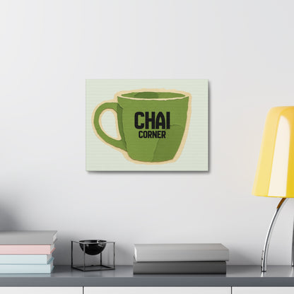 Chai Corner Canvas Art Green Wall Decor
