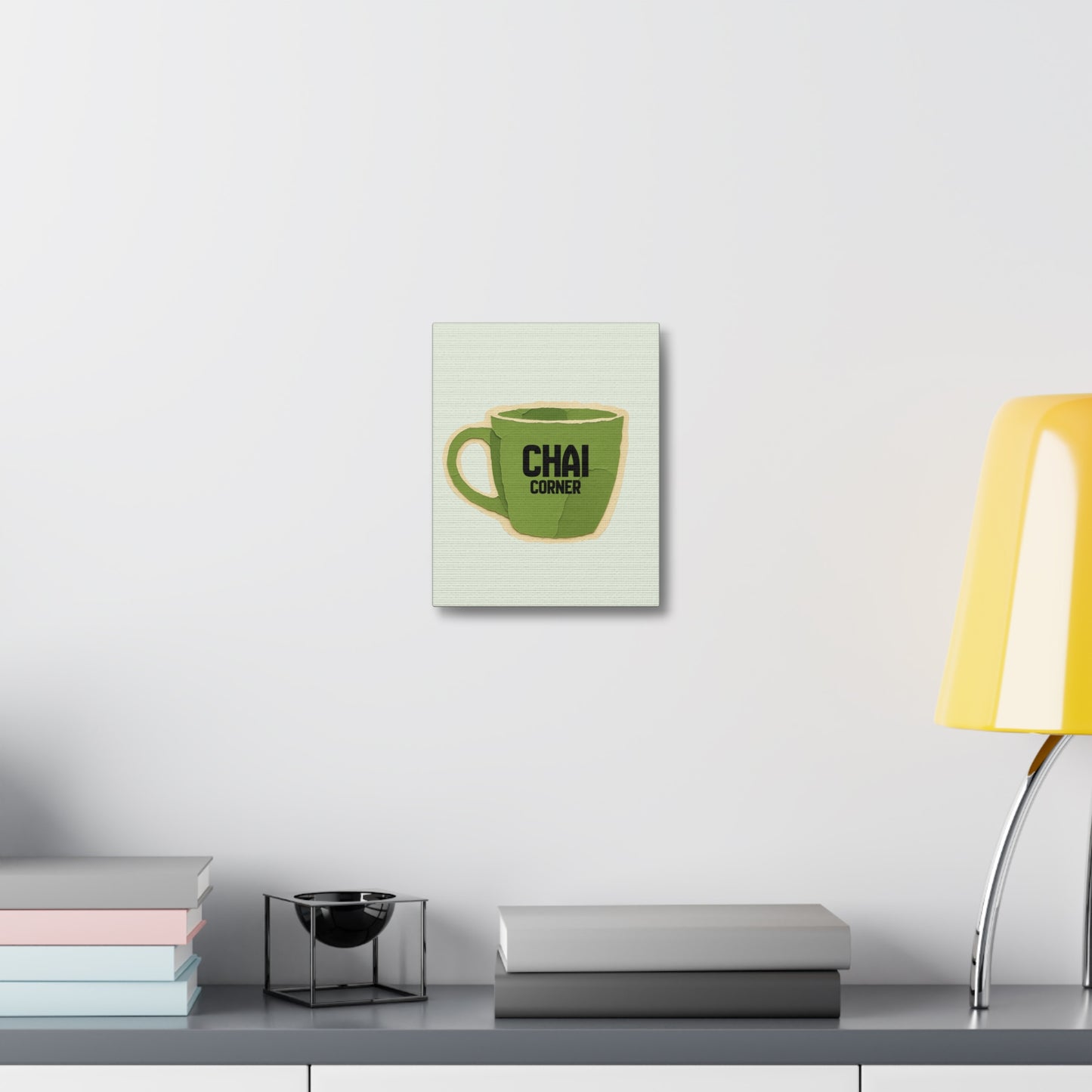 Chai Corner Canvas Art Green Wall Decor