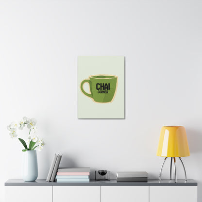 Chai Corner Canvas Art Green Wall Decor