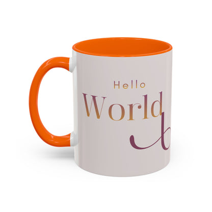 Hello World Modern Script Tech & Coder Accent Coffee Mug (11oz)