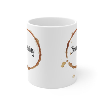 Brewing Coffee Ring Mug - Ceramic (11oz & 15oz)