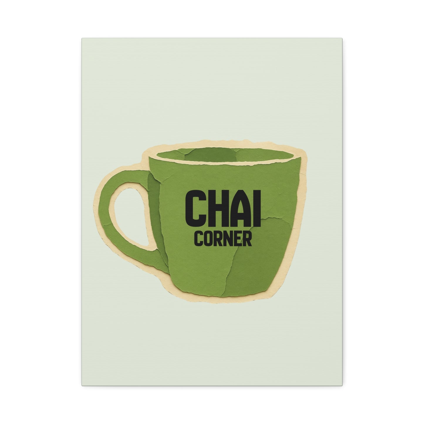 Chai Corner Canvas Art Green Wall Decor