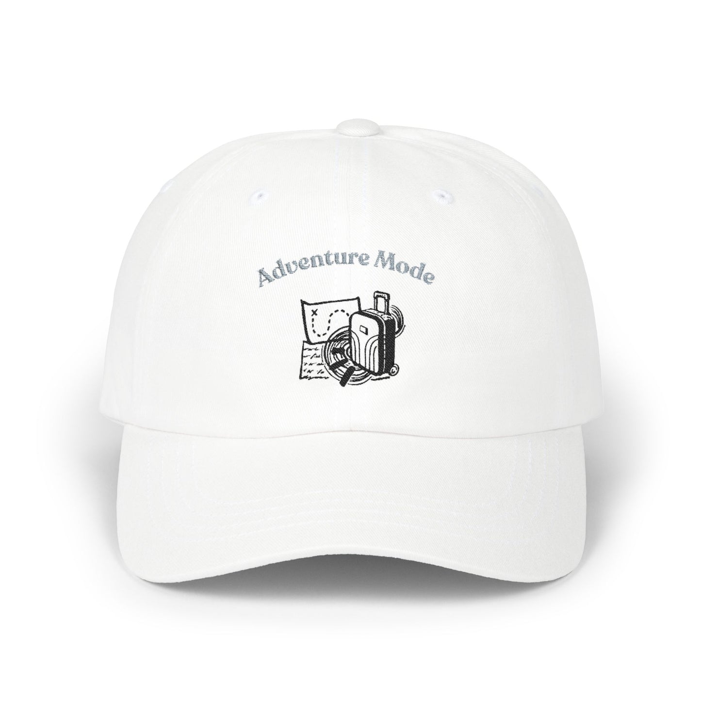 Adventure Mode Dad Cap – Vintage Camera & Map Embroidered Hat