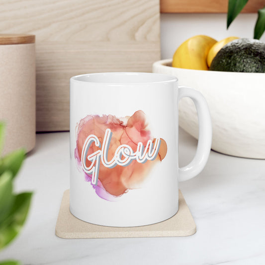 Glow Watercolor Inspirational Floral Ceramic Coffee Cup (11oz/15oz)