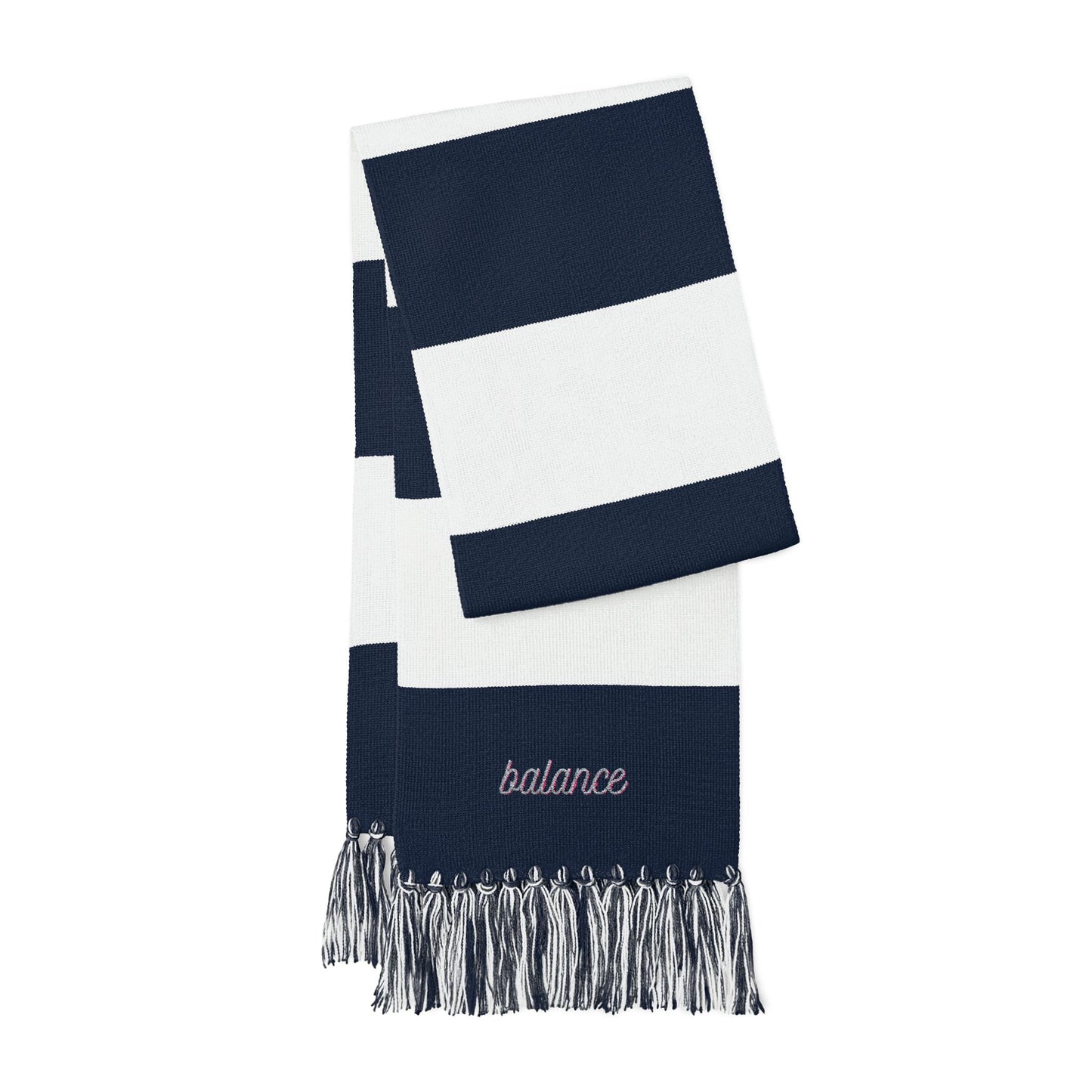 Balance Embroidered Striped Scarf