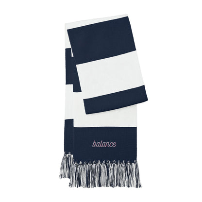 Balance Embroidered Striped Scarf