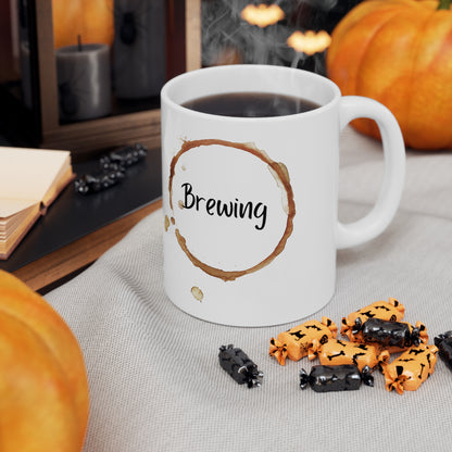 Brewing Coffee Ring Mug - Ceramic (11oz & 15oz)