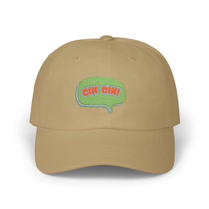 "Cin Cin" Green Speech Bubble Embroidered Patch Hat