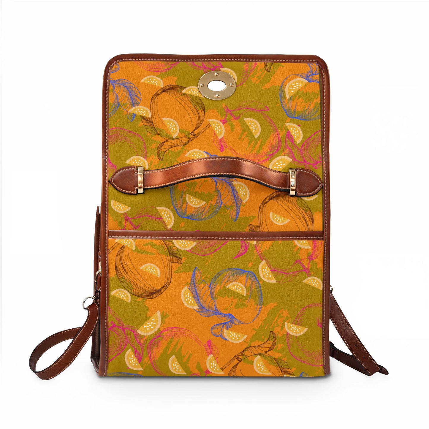 Retro Citrus Pattern Waterproof Tote Bag