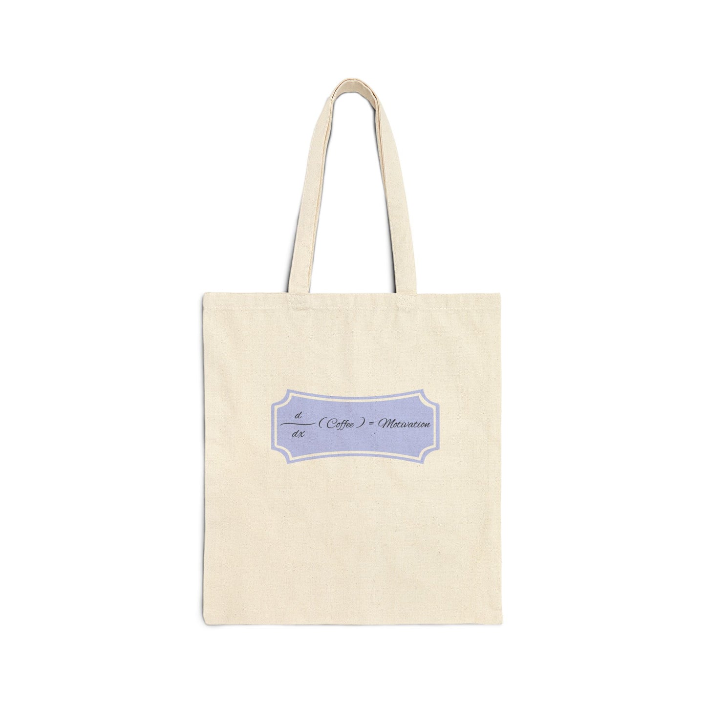 Canvas Tote Bag with Lavender Label Design – 'Coffee & Motivation' Everyday Market Tote