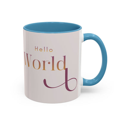 Hello World Modern Script Tech & Coder Accent Coffee Mug (11oz)