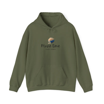 Movie Time Hoodie — Cozy Popcorn Graphic Sweatshirt