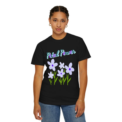 Petal Power T-Shirt — Floral Graphic Tee with Purple Flowers