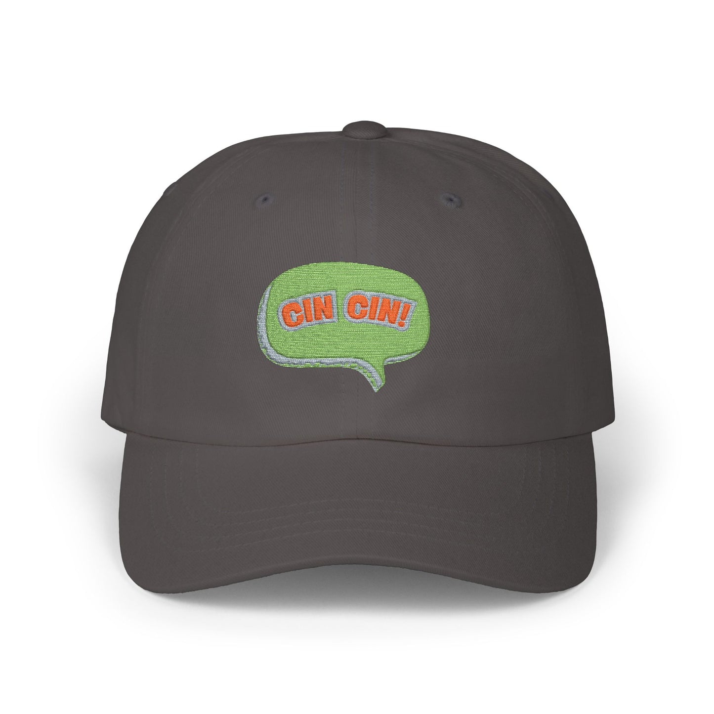 "Cin Cin" Green Speech Bubble Embroidered Patch Hat