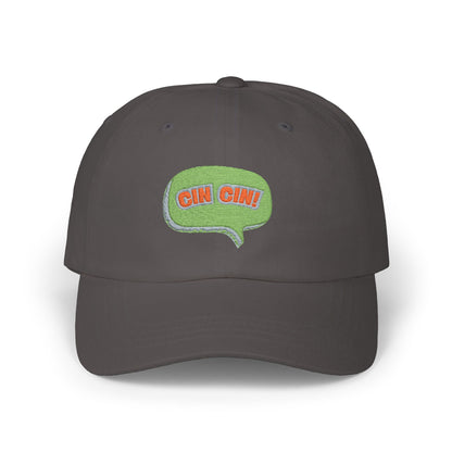 "Cin Cin" Green Speech Bubble Embroidered Patch Hat