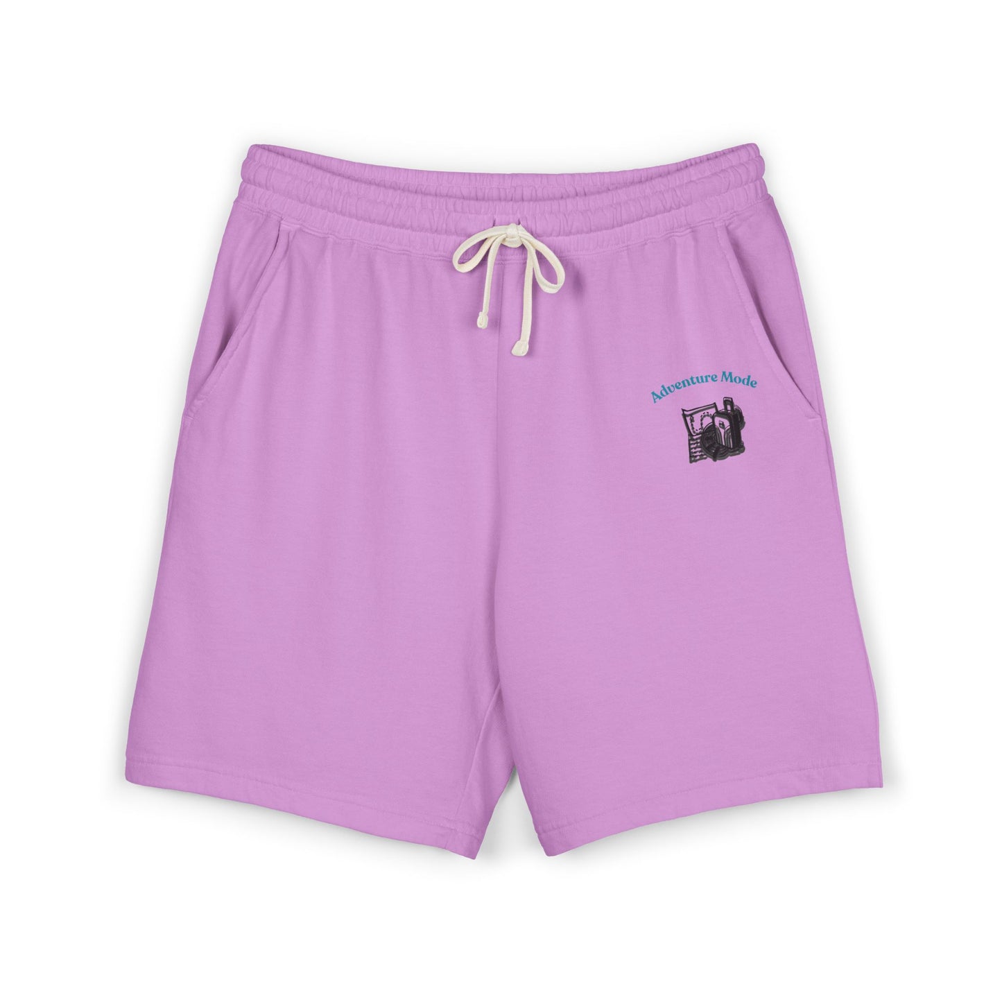 Lightweight Fleece Sweat Shorts — 'Adventure Mode' Vintage Camera Graphic